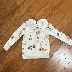 Kids Eiffel Tower Print Sweatshirt - White